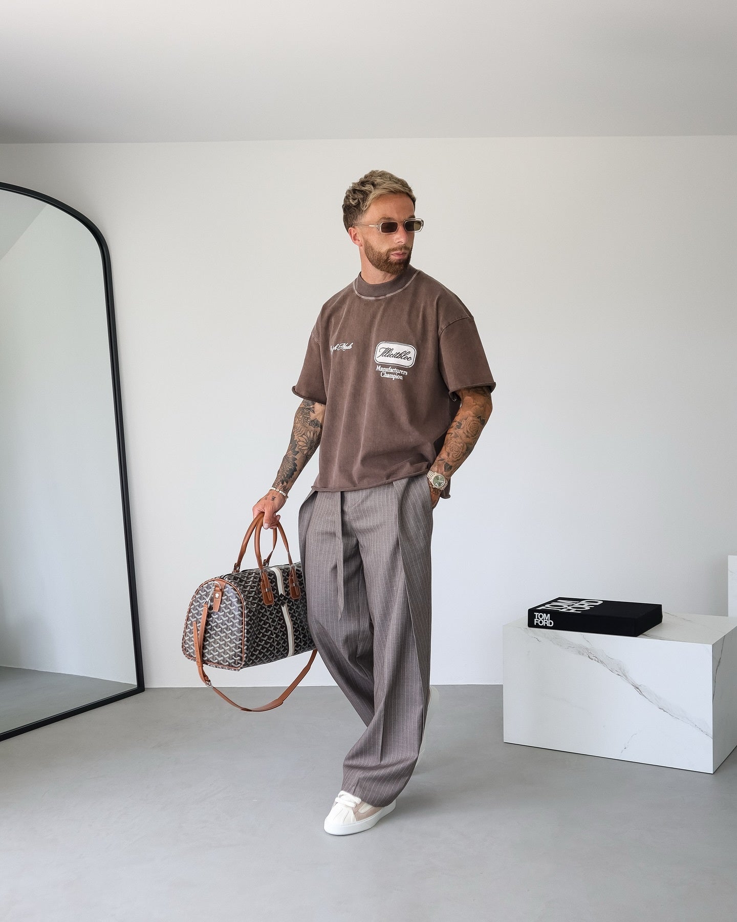 Men's Casual Striped Lace-Up Pants