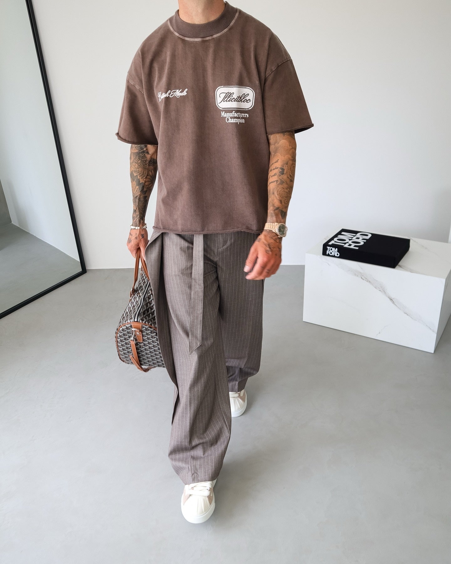 Men's Casual Striped Lace-Up Pants
