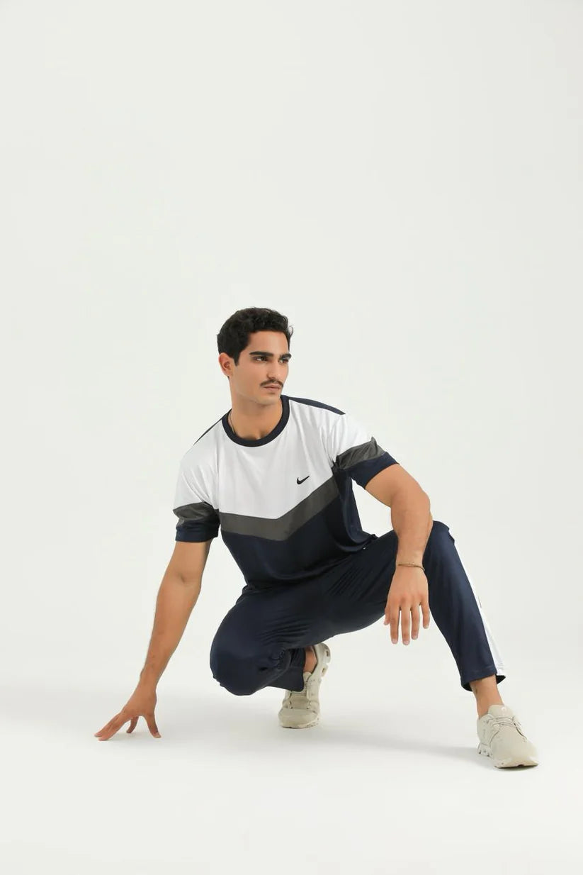Nik Tri-Color Navy Tracksuit
