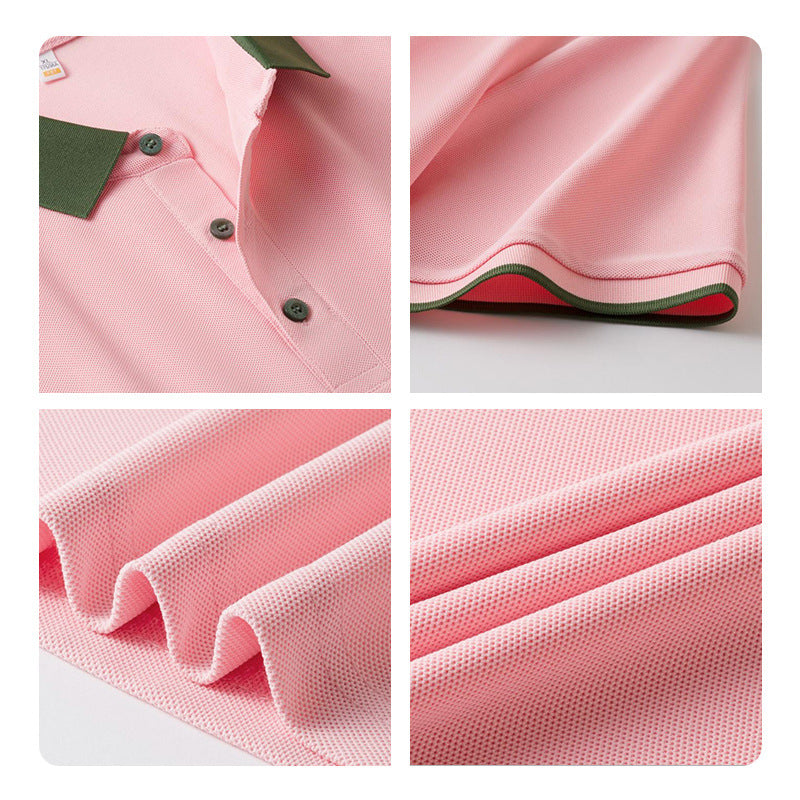 Contrast Color Lapels Polo Shirt