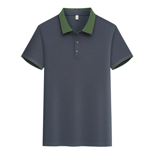 Contrast Color Lapels Polo Shirt