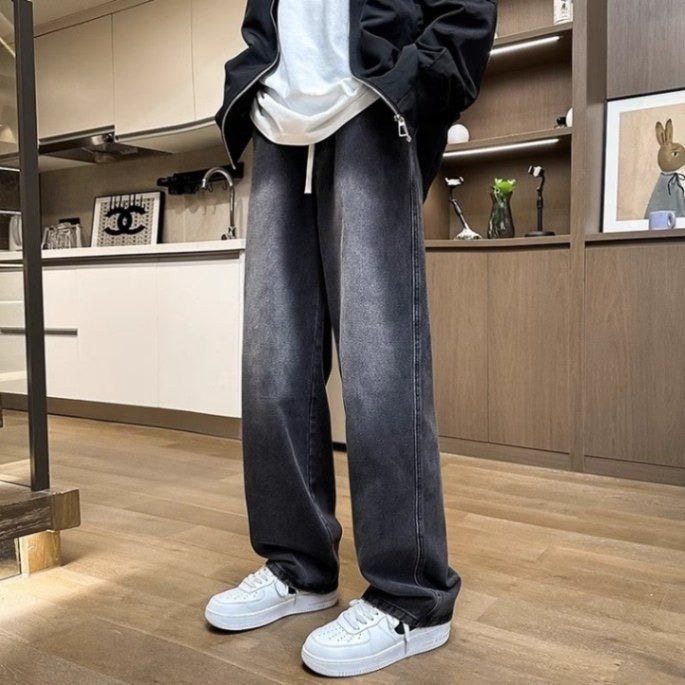 Straight Jeans Men's Summer Ruan Handsome Wide Leg Casual Long Pants