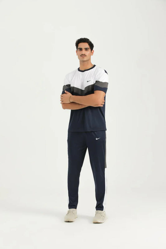 Nik Tri-Color Navy Tracksuit